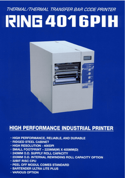 Ring 4016PIH Thermal Transfer Bar Code Label printer